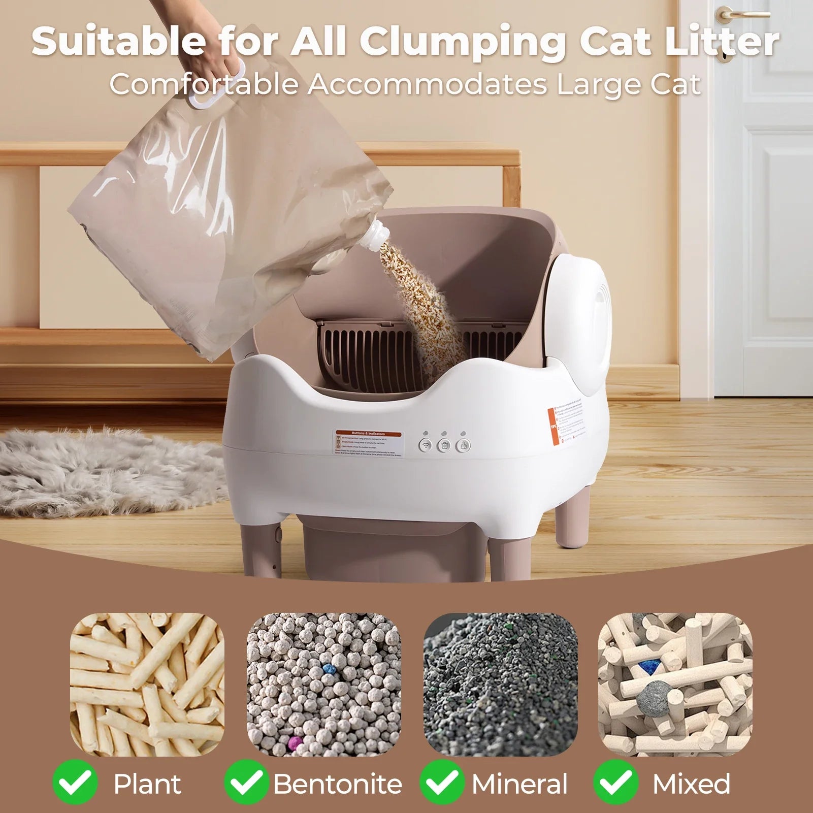 Self Cleaning Multi-cat Odor-Free Automatic Litter Box with APP Control
