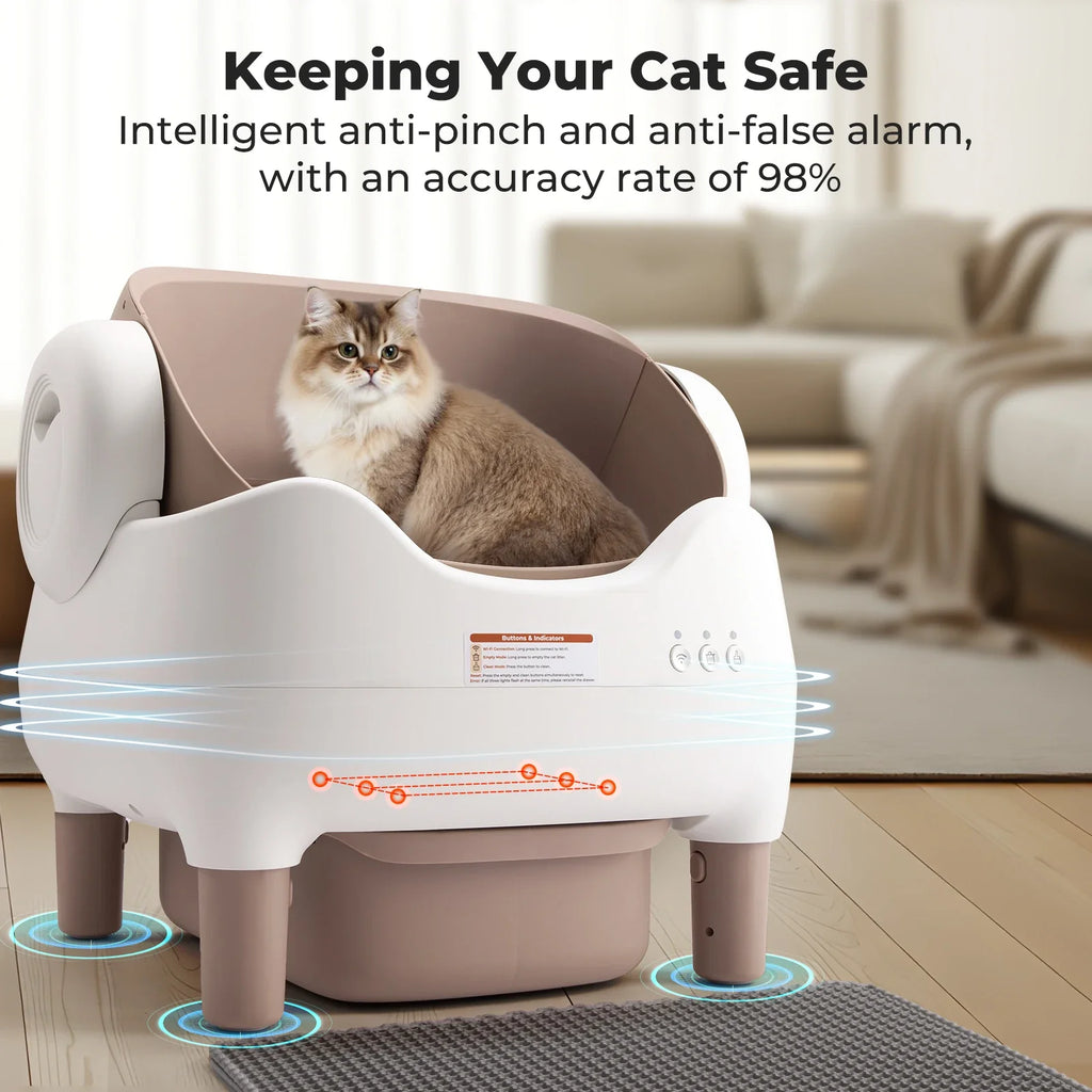 Self Cleaning Multi-cat Odor-Free Automatic Litter Box with APP Control
