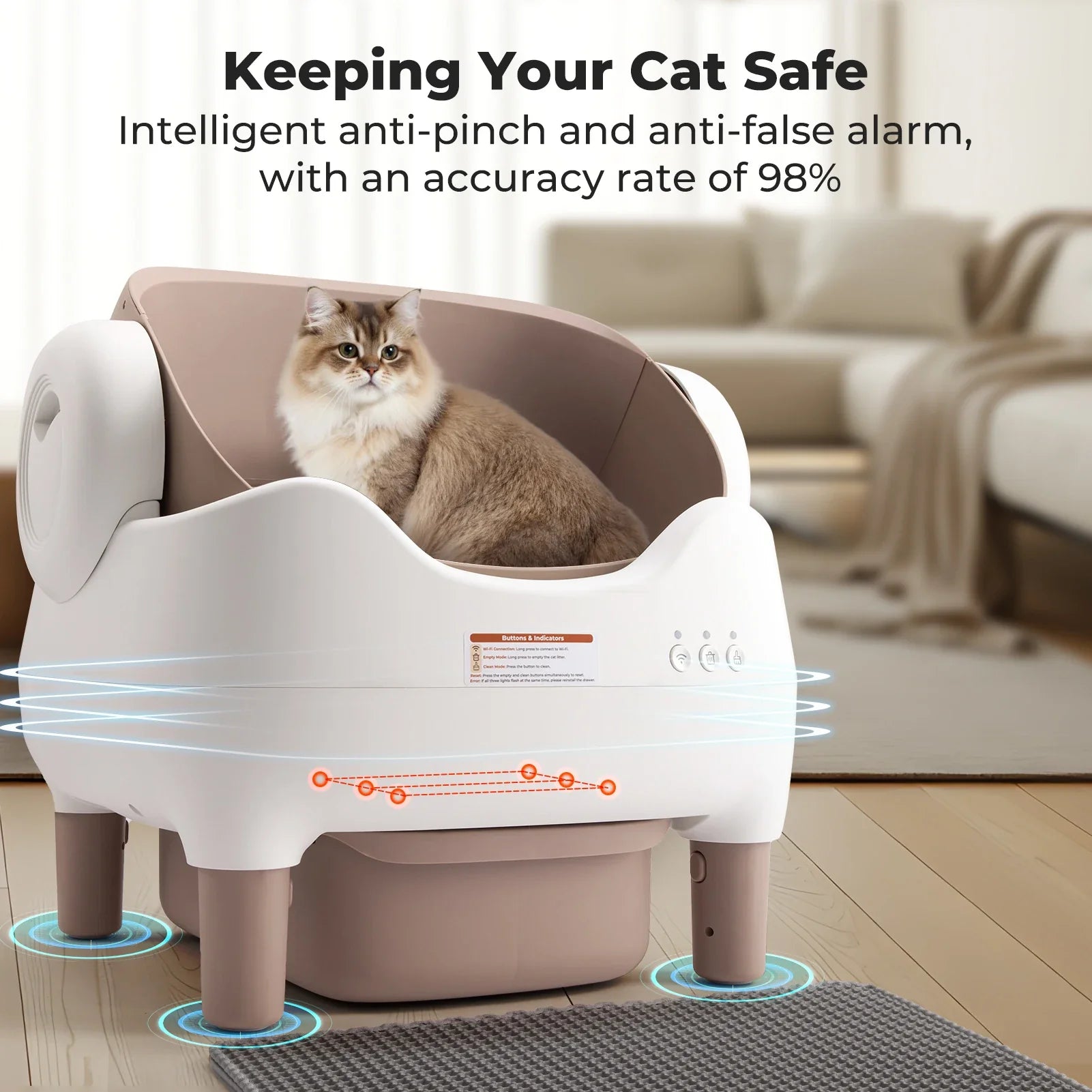 Self Cleaning Multi-cat Odor-Free Automatic Litter Box with APP Control