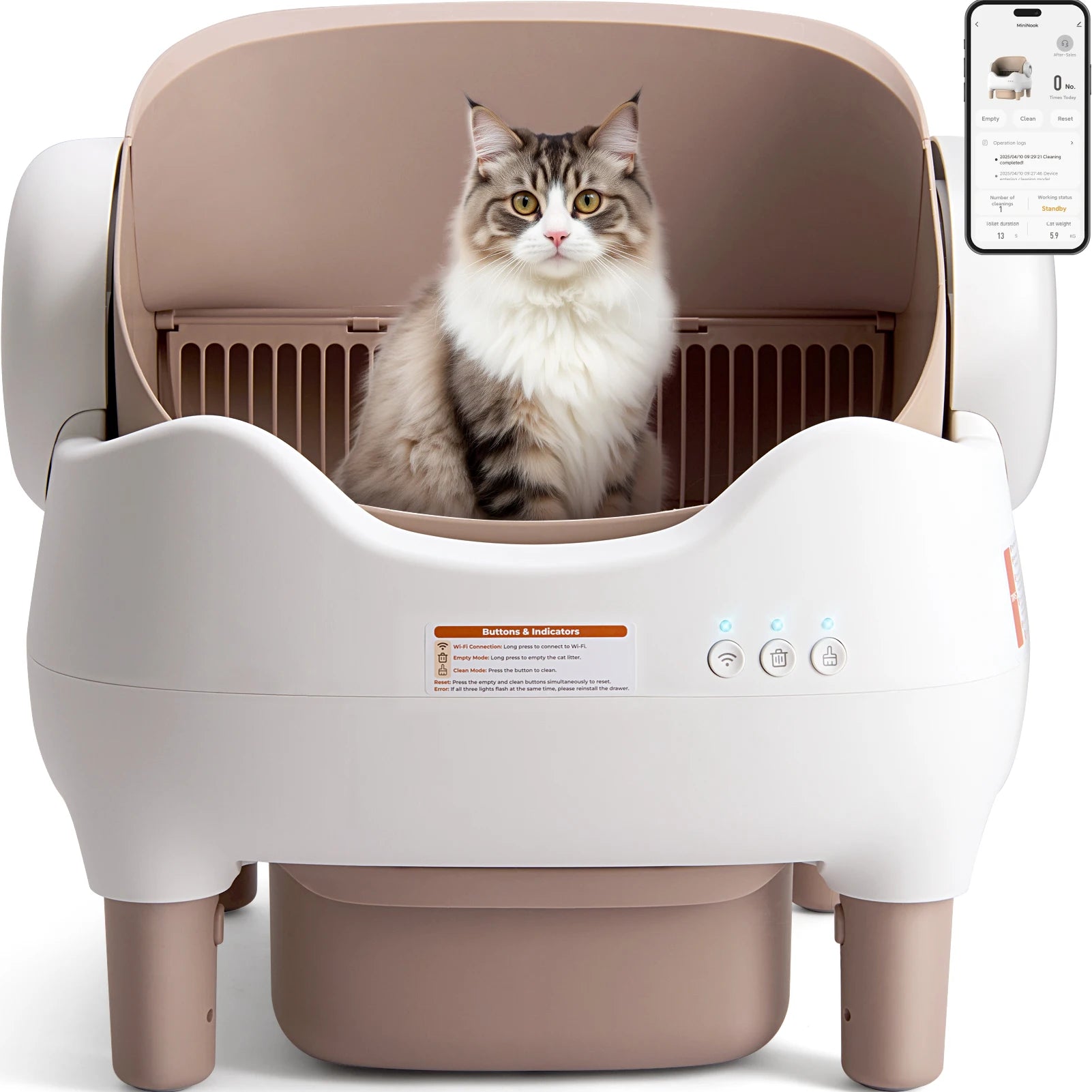 Self Cleaning Multi-cat Odor-Free Automatic Litter Box with APP Control